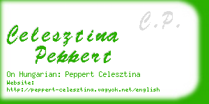celesztina peppert business card